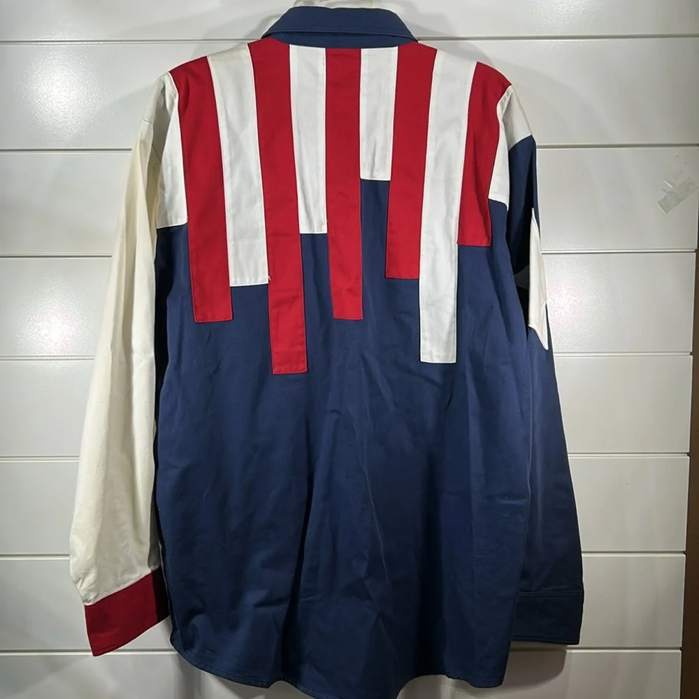 Vintage Wrangler USA Texas state flag Pearl snap Button Western Shirt Rodeo - Picture 2 of 5
